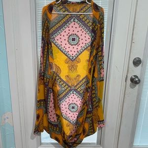 Gold kimono with a beautiful pattern